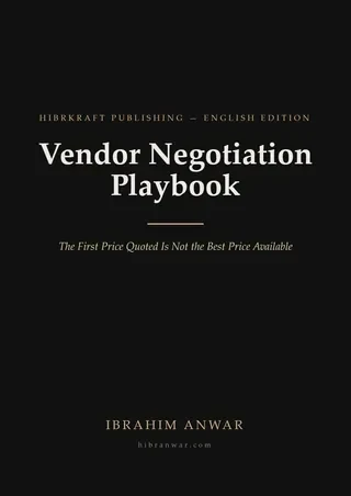 Cover, Vendor Negotiation Playbook