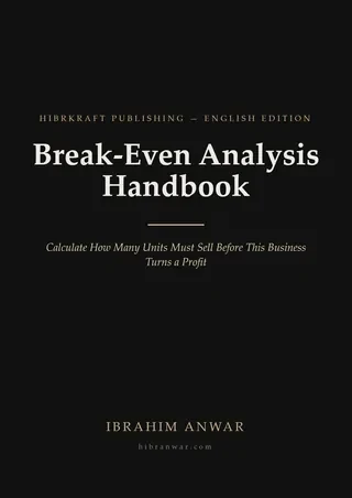 Cover, Break-Even Analysis Handbook