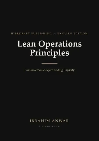 Cover, Lean Operations Principles