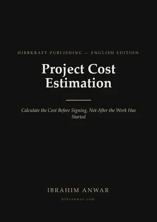 Cover, Project Cost Estimation