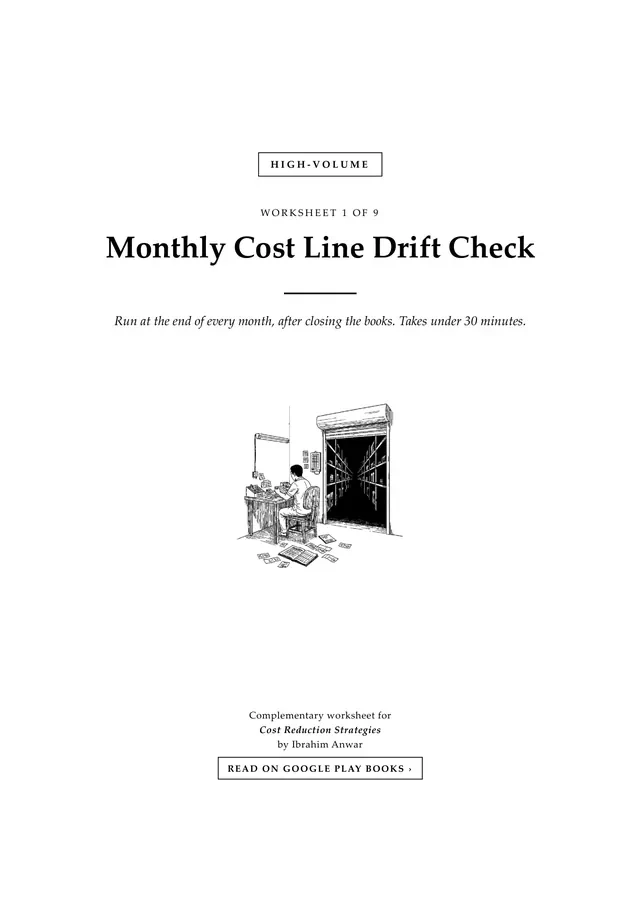 Cover, Monthly Cost Line Drift Check