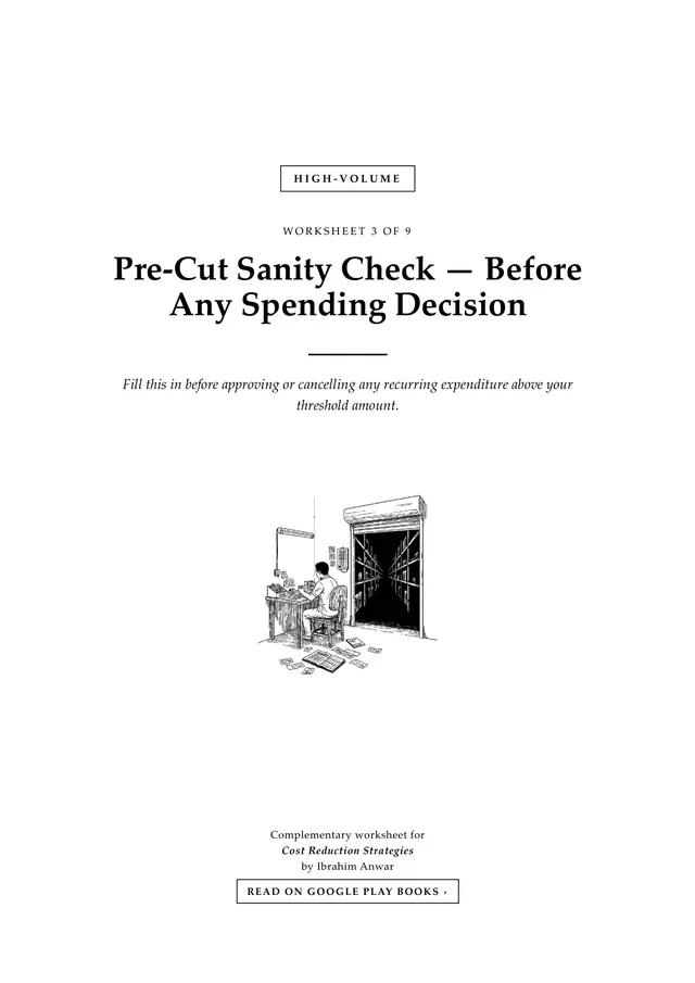 Cover, Pre-Cut Sanity Check — Before Any Spending Decision