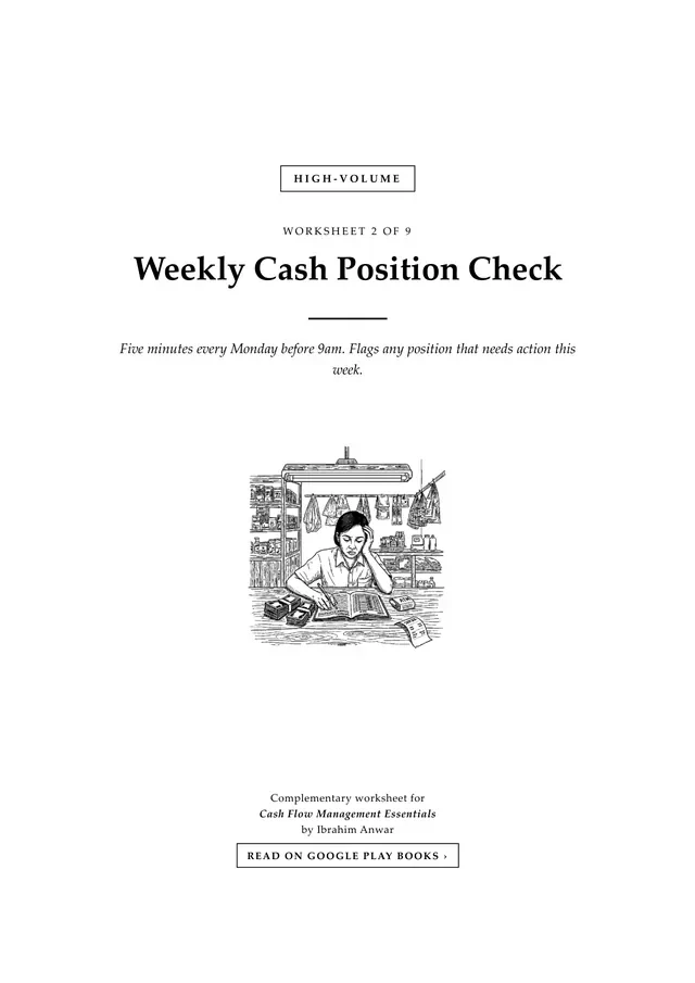 Cover, Weekly Cash Position Check