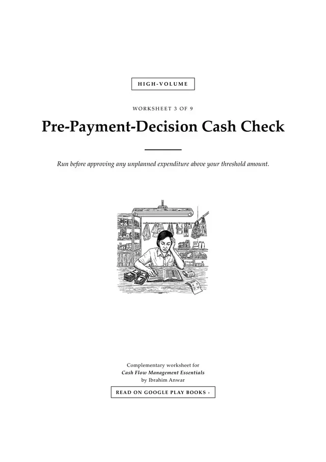 Cover, Pre-Payment-Decision Cash Check