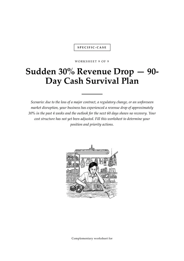 Cover, Sudden 30% Revenue Drop — 90-Day Cash Survival Plan