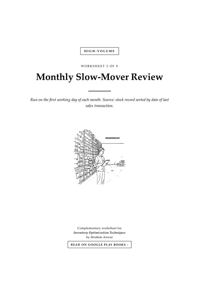Cover, Monthly Slow-Mover Review