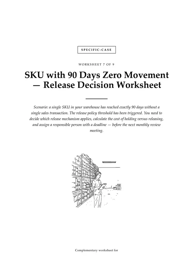 Cover, SKU with 90 Days Zero Movement — Release Decision Worksheet