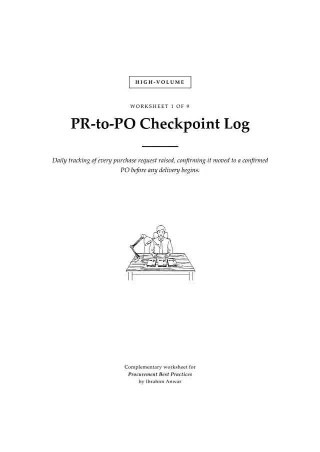 Cover, PR-to-PO Checkpoint Log
