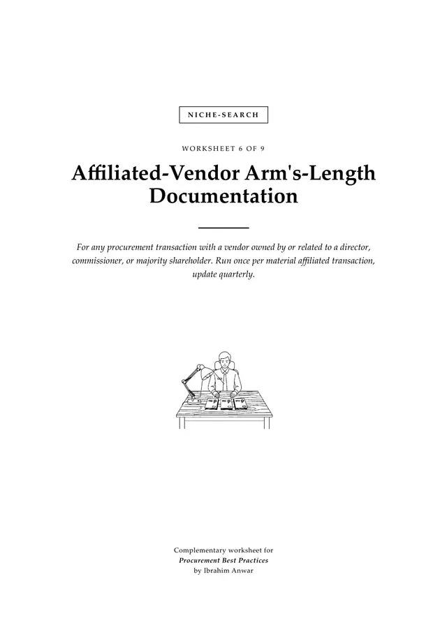 Cover, Affiliated-Vendor Arm's-Length Documentation