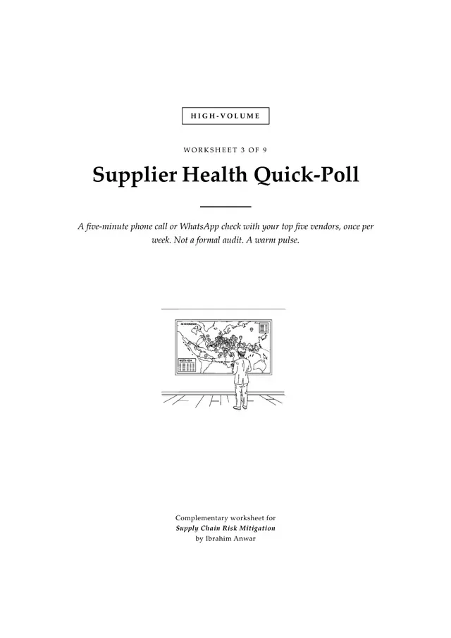 Cover, Supplier Health Quick-Poll