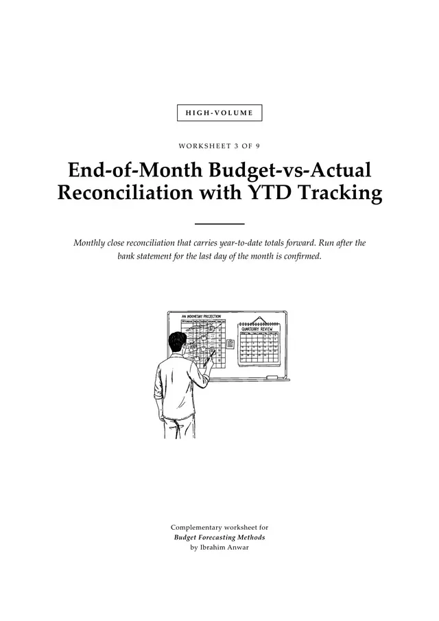 Cover, End-of-Month Budget-vs-Actual Reconciliation with YTD Tracking
