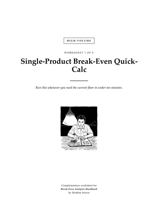 Cover, Single-Product Break-Even Quick-Calc