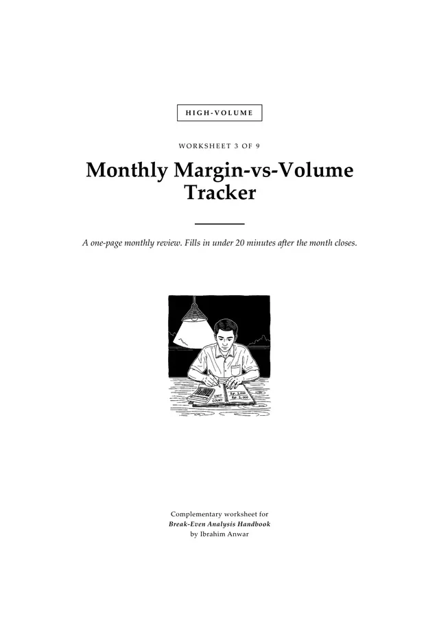 Cover, Monthly Margin-vs-Volume Tracker