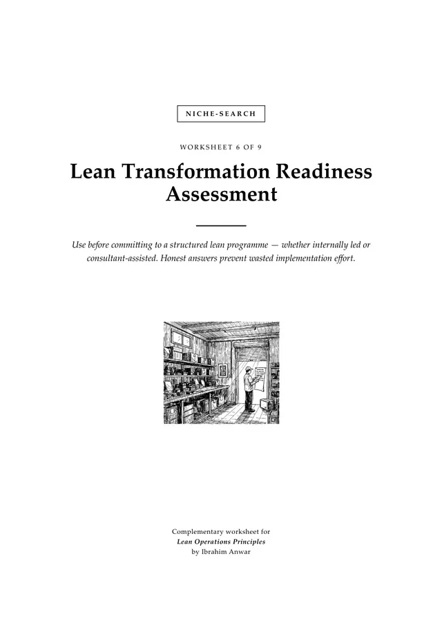 Cover, Lean Transformation Readiness Assessment