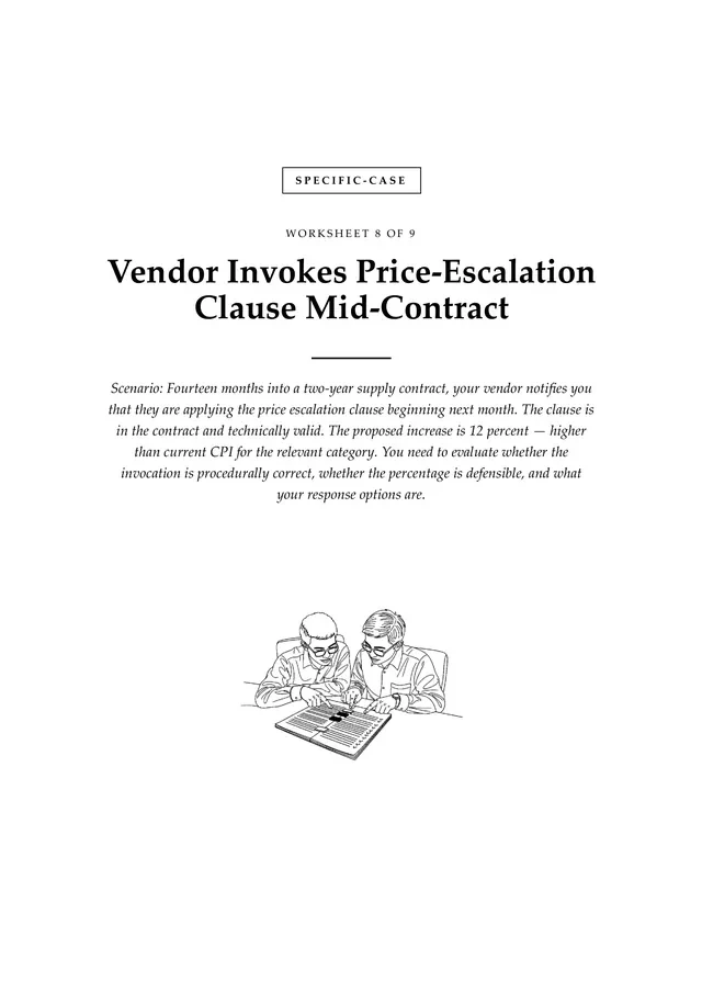 Cover, Vendor Invokes Price-Escalation Clause Mid-Contract