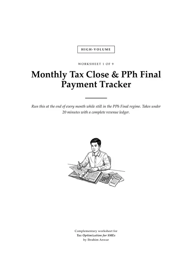 Cover, Monthly Tax Close & PPh Final Payment Tracker