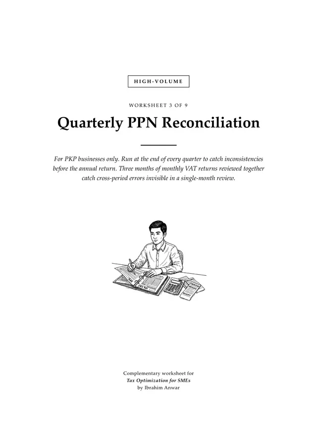 Cover, Quarterly PPN Reconciliation