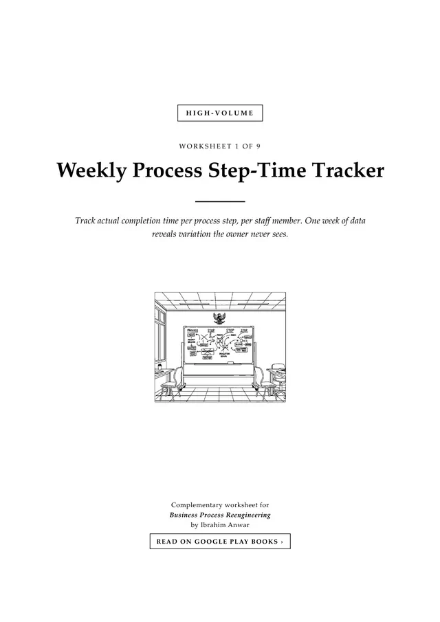 Cover, Weekly Process Step-Time Tracker