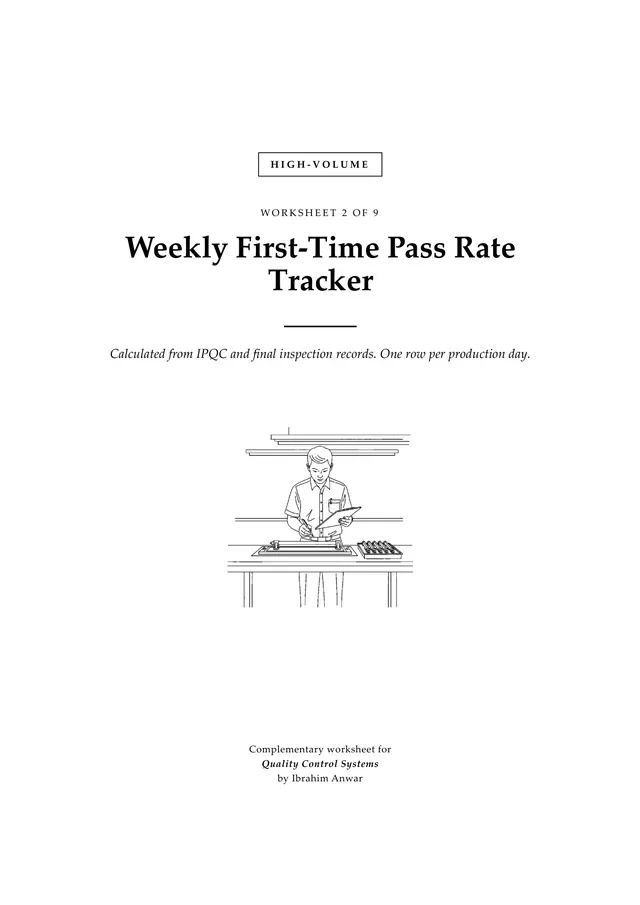 Cover, Weekly First-Time Pass Rate Tracker