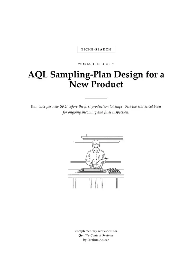 Cover, AQL Sampling-Plan Design for a New Product
