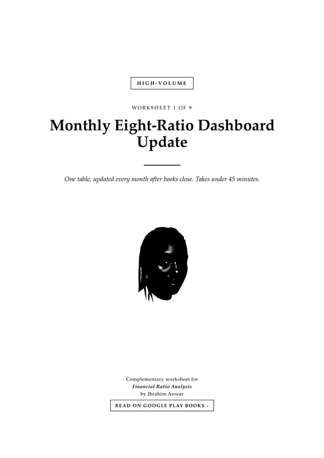 Cover, Monthly Eight-Ratio Dashboard Update