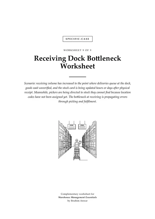 Cover, Receiving Dock Bottleneck Worksheet